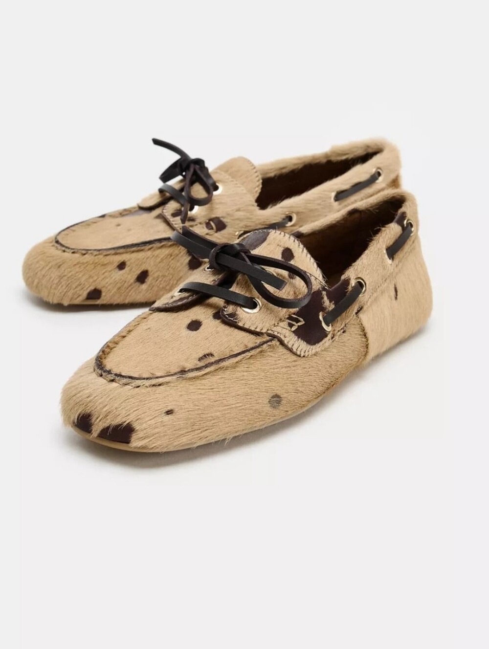 BNWT! Zara Animal Print Leather Hair Loafers